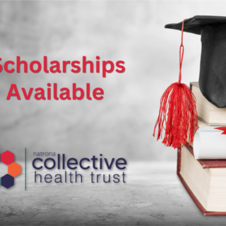 graduation cap on books with the text Scholarships Available