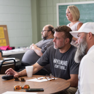 Group participants at a table