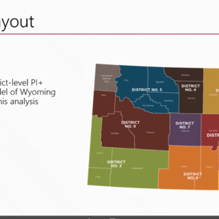 A screenshot of a presentation showing a map of Wyoming.