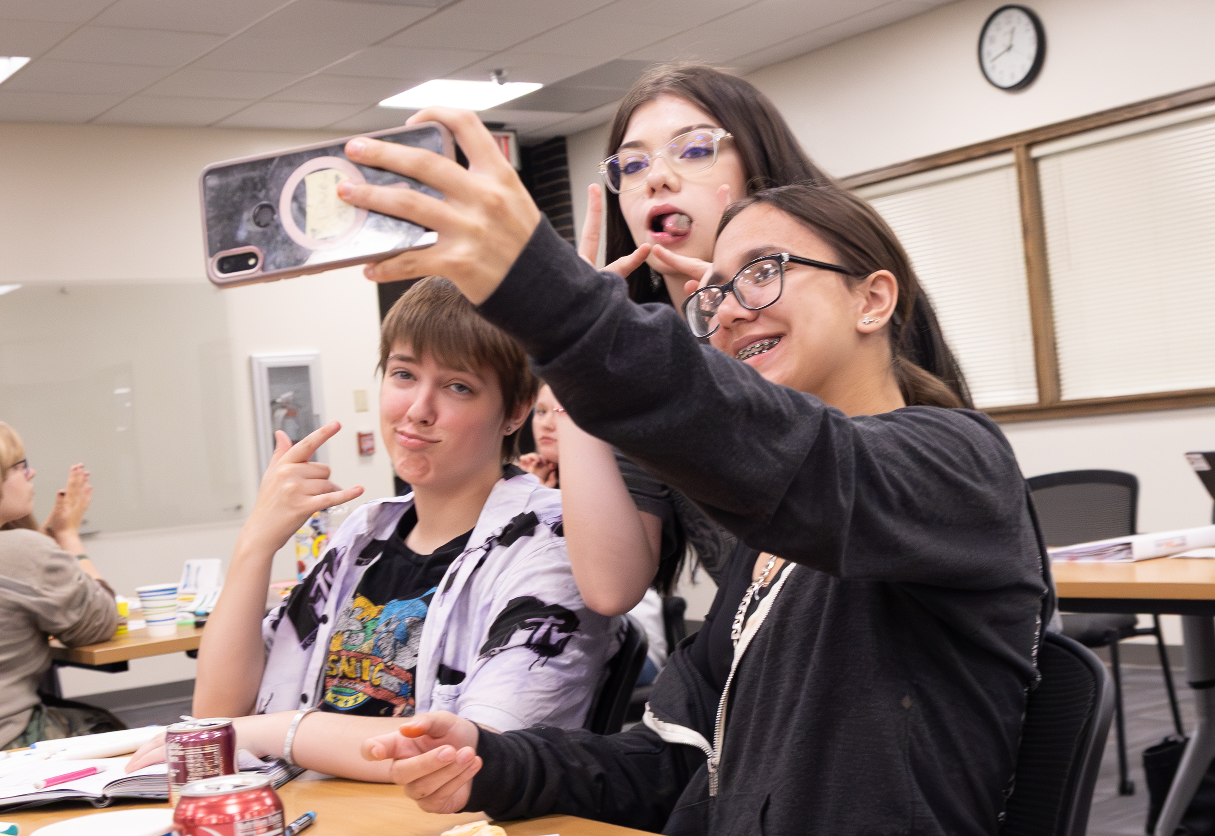 Youth Takeover Week participants taking a selfie together